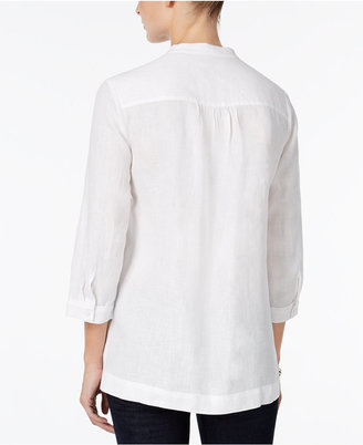Charter Club Embroidered Linen Shirt, Only at Macy's