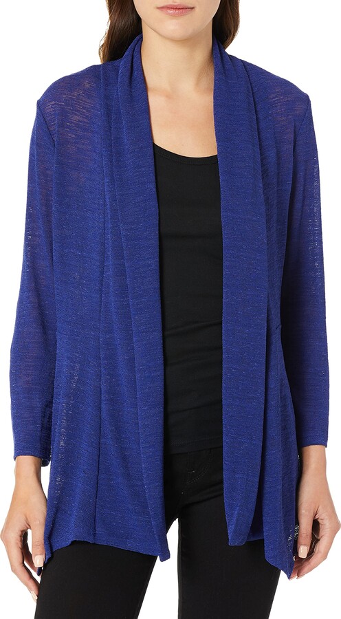 Kasper Women's 3/4 Sleeve Animal Onion Skin Cardigan - ShopStyle