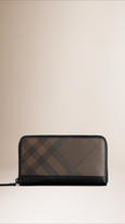 Thumbnail for your product : Burberry Smoked Check Ziparound Wallet