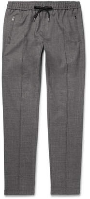 Dolce & Gabbana Tapered Stretch Wool And Cotton-blend Drawstring Trousers - Gray