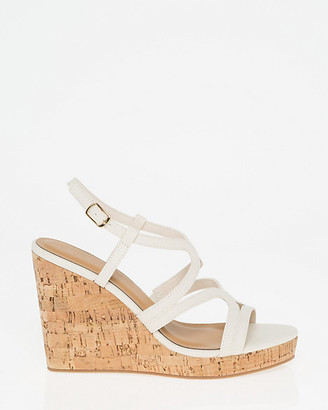 Le Château Faux Leather Strappy Wedge Sandal