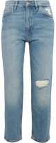 Thumbnail for your product : MiH Jeans Jeanne Cropped Distressed Straight-leg Jeans - Light denim