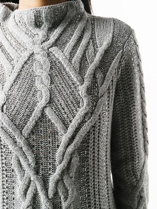 Ermanno Scervino Crystal-Embellished Cable Knit Jumper