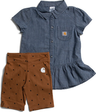 TJMAXX Toddler Girls 2Pc Chambray Tunic And Bike Shorts Set, Cotton