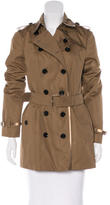 Thumbnail for your product : Burberry Leather-Trimmed Double Breasted Coat