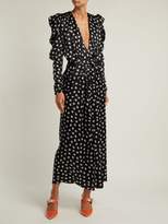 Thumbnail for your product : ATTICO Barcelona Floral Print Silk Chiffon Dress - Womens - Black White