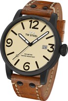 Thumbnail for your product : TW Steel Maverick Men's Quartz Watch with Beige Dial Analogue Display and Brown Leather Strap MS42