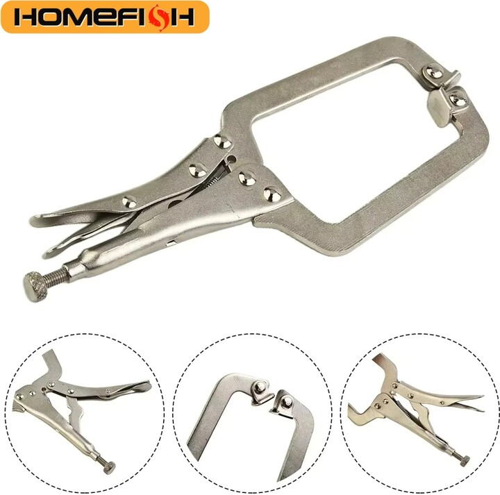 NONE 9 Inch Steel C Clamp Vise Grip Locking Welding Pliers Wood Tenon Locator Tool Tools Herramientas De Mano Ferramentas Man