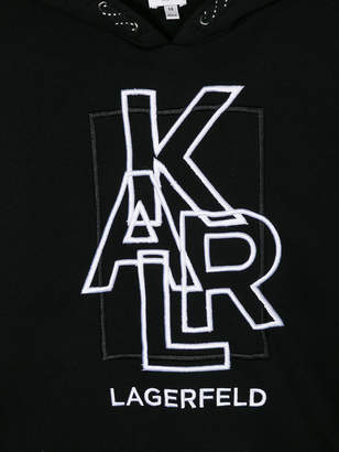 Karl Lagerfeld Paris TEEN embroidered logo hoodie