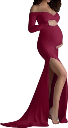 Amaone Photographer Dress Maternity Photography Sexy Shoulder