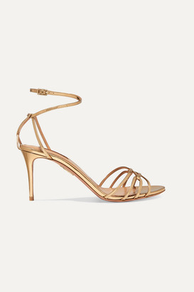 Aquazzura Very First Kiss 75 Metallic Leather Sandals Aquazzura Very First Kiss 75 Metallic Leather Sandals