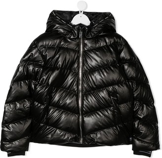 girls black puffer coat