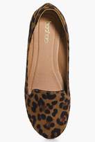 Thumbnail for your product : boohoo Leopard Slipper Ballets