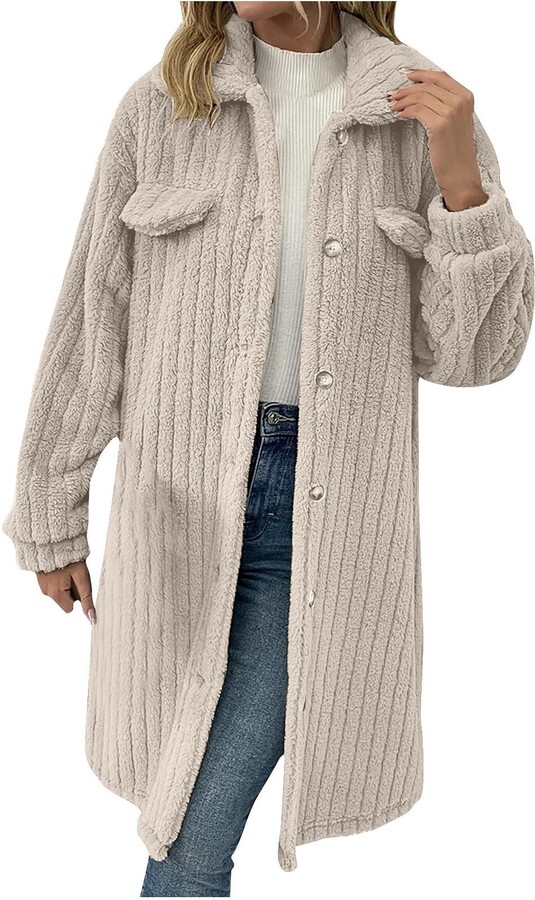 HAOLEI Women's Fuzzy Fleece Jackets UK Clearance Wool Faux Fur