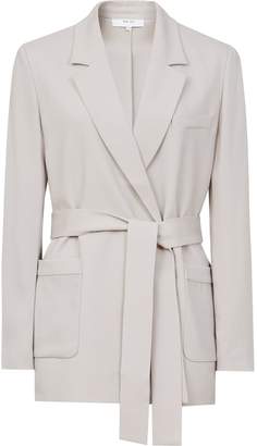 Reiss Prairie - Belted Relaxed-fit Blazer in SOFT GREY