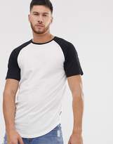 Thumbnail for your product : ONLY & SONS raglan sleeve t-shirt with curve hem