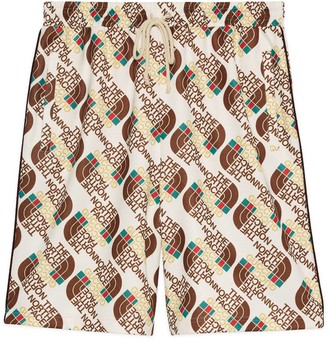 Gucci The North Face x Web print technical jersey shorts