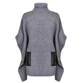 Thumbnail for your product : Michael Kors MICHAEL BY Faux Leather Trim Cape