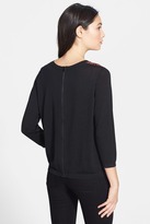 Thumbnail for your product : Classiques Entier R) 'Ginny' Woven Front Sweater