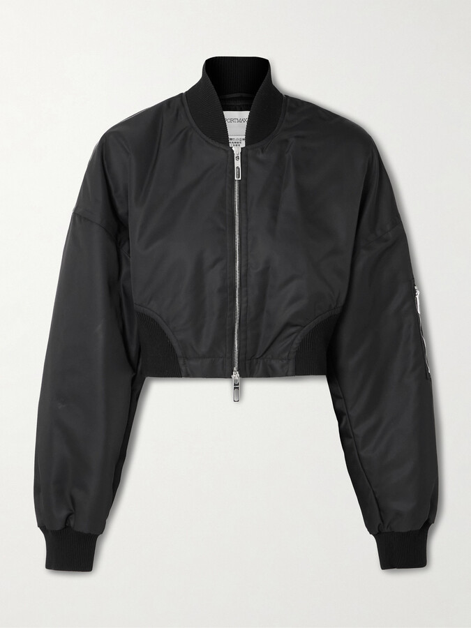 Sportmax Cropped Shell Bomber Jacket - Black