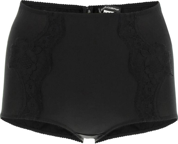 Dolce & Gabbana silk highwaisted panties with lace details ShopStyle