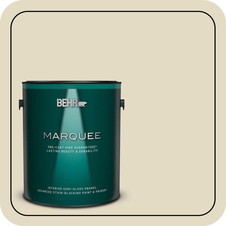 BEHR MARQUEE 1 gal. #770C-2 Belvedere Cream Semi-Gloss Enamel Interior Paint & Primer