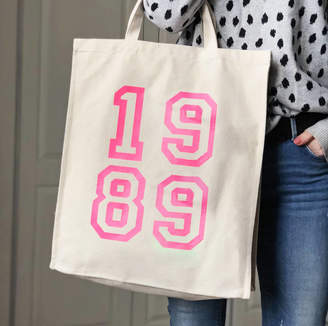 Modo creative 1989 30th Birthday Pink Neon Canvas Bag