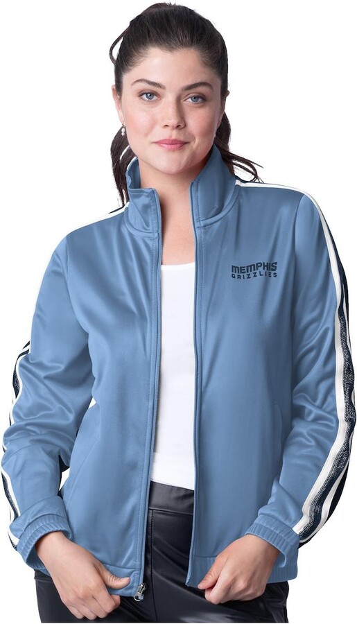 G-iii 4Her by Carl Banks Women's Light Blue/Navy Memphis Grizzlies Rebel Sequin Bling Full-Zip Track Jacket - Light Blue Navy
