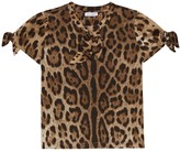Thumbnail for your product : Dolce & Gabbana Children Leopard-print cotton top