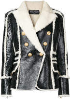 Thumbnail for your product : Balmain double breasted shearling jacket