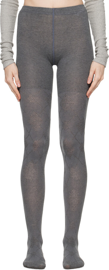 【OPEN YY】24FW ARGYLE COTTON TIGHTS OPEN YY] / ☆ 24FW ARGYLE COTTON TIGHTS / BLACK Black Argyle