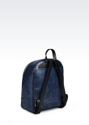 Armani Jeans Croc Print Backpack