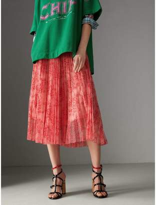Burberry Pleated Lace Skirt
