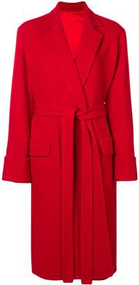 Helmut Lang belted blanket coat