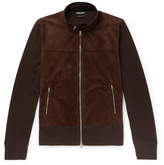 Thumbnail for your product : Tom Ford Slim-Fit Panelled Suede And Wool Zip-Up Cardigan