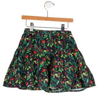 Oscar de la Renta Girls' Floral Print Skirt