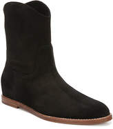 black suede booties flat