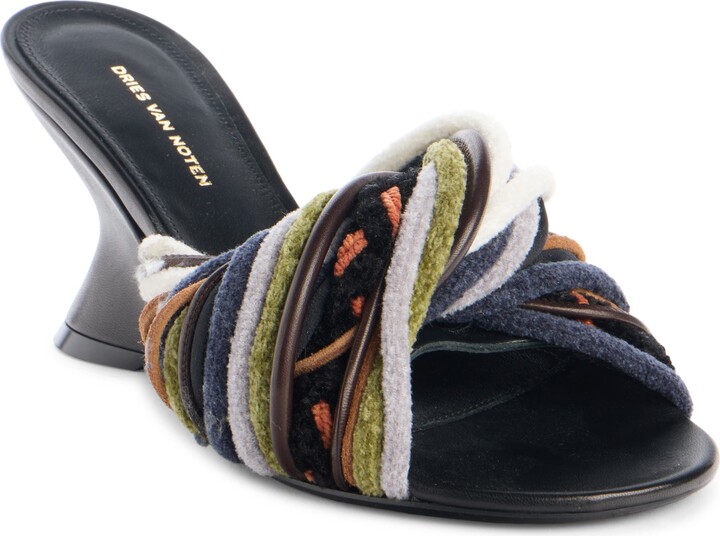 Dented Wedge Slide Sandal