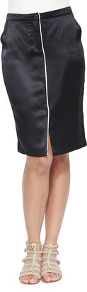 ATM Anthony Thomas Melillo Silk Pencil Skirt with Center Piping