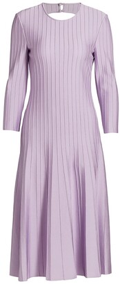 St. John Ottoman-Stripe Knit Dress