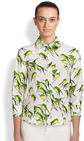 Thumbnail for your product : Carolina Herrera Bird-Print Cotton Button-Down Shirt