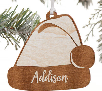 Personalization Mall Ho! Ho! Ho! Santa Hat Holiday Shaped Ornament