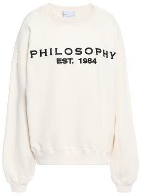Philosophy di Lorenzo Serafini Metallic Embroidered French Cotton-terry Sweatshirt