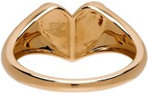 Thumbnail for your product : Adina Reyter Gold & Yellow Ceramic Pavé Folded Heart Ring