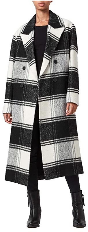 all saints check coat