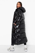Thumbnail for your product : boohoo Tall High Shine Longline Puffer