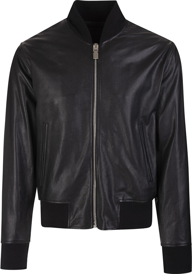 Givenchy Man College Bomber Jacket In Black Leather - ShopStyle