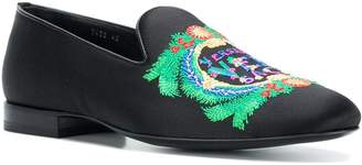 Versace embroidered logo loafers