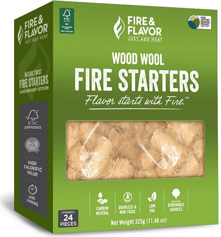 FIRE AND FLAVOR Wood Wool All-Natural Fire Starters