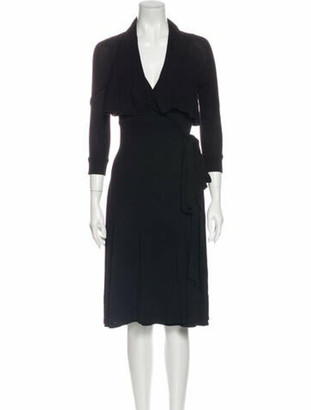 Diane von Furstenberg V-Neck Knee-Length Dress Black